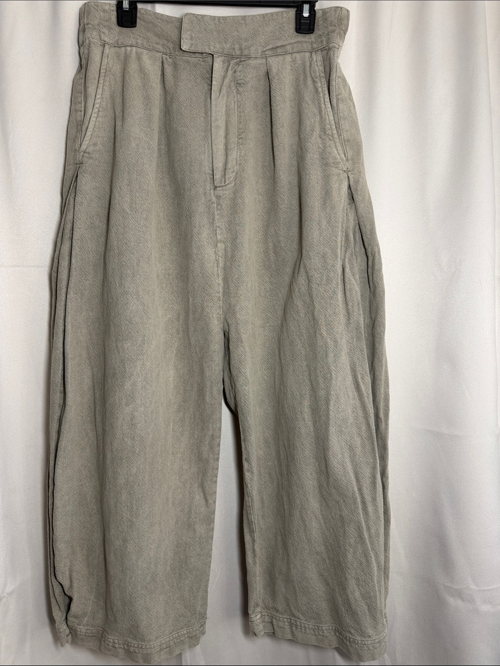 Free People Wide Leg green Cotton Pants